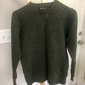 Green lambs wool Eddie Bauer sweater. Size S. $30